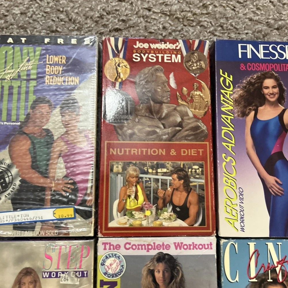 Fitness VHS Lot Of 22 Workout Videos Sealed/Used Joe Weider/‎ Tony Little Etc